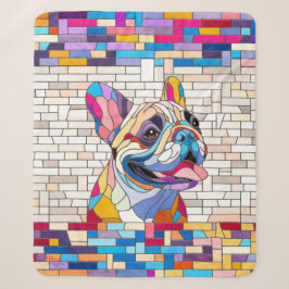 French Bulldog - Frenchie - buntes Mosaik Sherpadecke