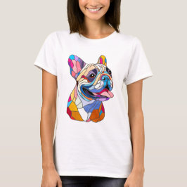French Bulldog - Frenchie - buntes Mosaik T-Shirt