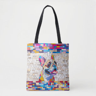 French Bulldog - Frenchie - buntes Mosaik Tasche
