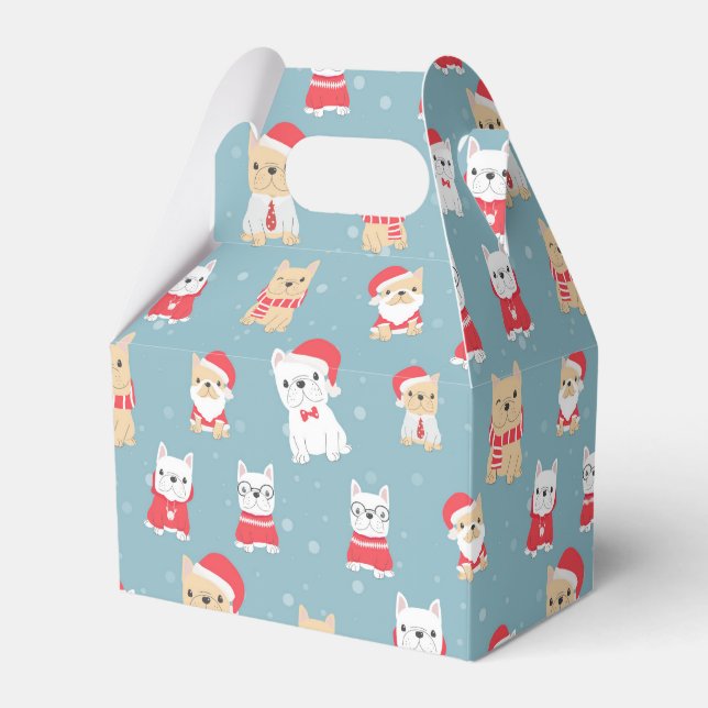 French Bulldog Frenchie Christmas Pattern Geschenkschachtel (Vorderseite)