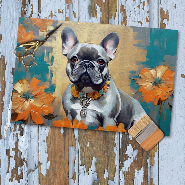 French Bulldog Frenchie Decoupage Tissue Paper Seidenpapier (Von Creator hochgeladen)