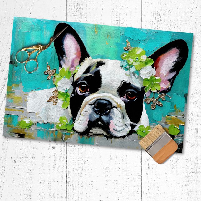 French Bulldog Frenchie Decoupage Tissue Paper Seidenpapier (Von Creator hochgeladen)