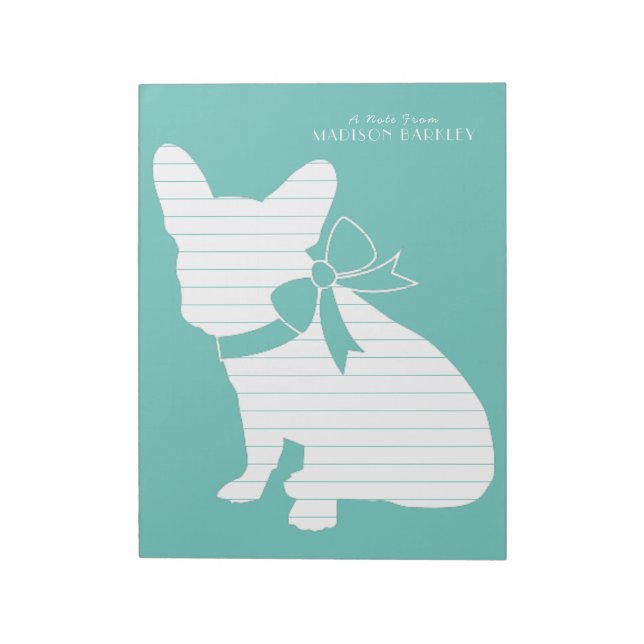 French Bulldog Frenchie Dog Puppy Frenchy Notizblock (Rotiert)