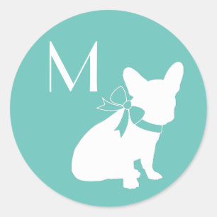 French Bulldog Frenchie Dog Puppy Frenchy Runder Aufkleber