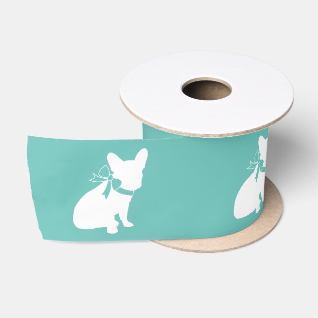 French Bulldog Frenchie Dog Puppy Frenchy Satinband (Spule)