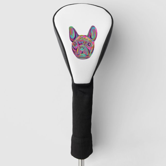 French Bulldog Frenchie Pop Art Golf Headcover (Vorderseite)
