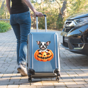 French Bulldog Frohes Halloween-Kürbis Klassisches Aufkleber