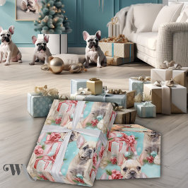French Bulldog Frolic Pastell Holiday Gift Geschenkpapier