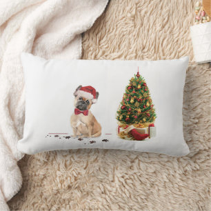French Bulldog Funny Christmas Dog mit Baum Lendenkissen