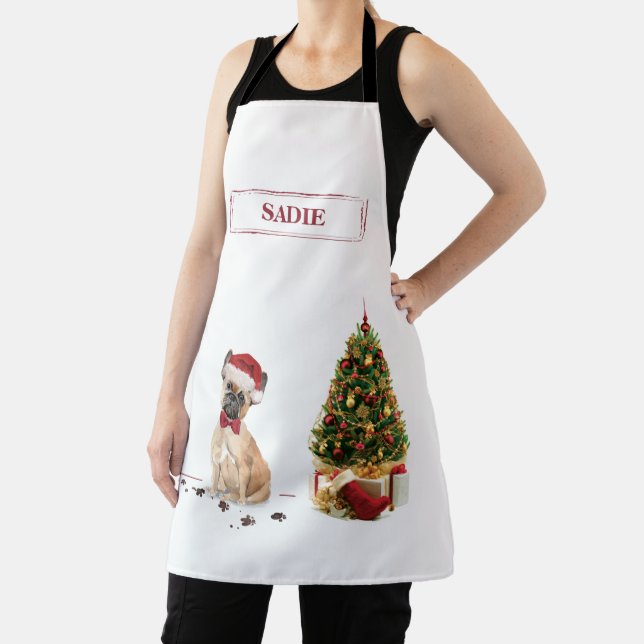 French Bulldog Funny Christmas Dog mit Baum Schürze (InSitu)