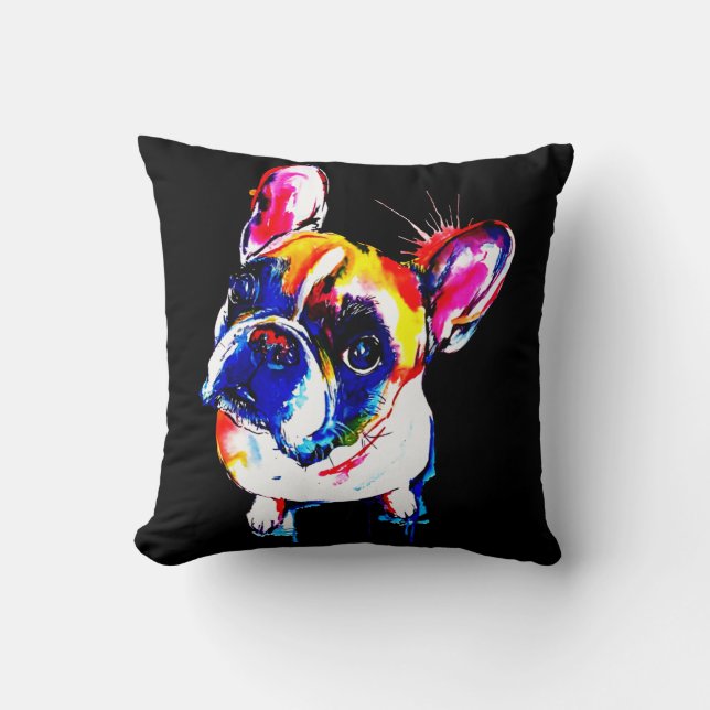 French Bulldog-Geschenk | Niedliche Französische K Kissen (Vorderseite)