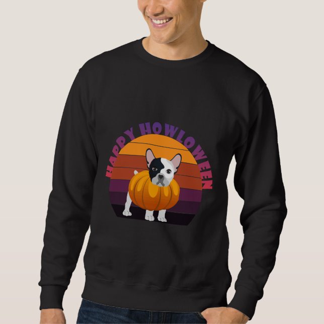 French Bulldog Ghost Funny Dog Halloween Sweatshirt (Vorderseite)
