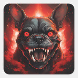 French Bulldog Gone Wrong Quadratischer Aufkleber