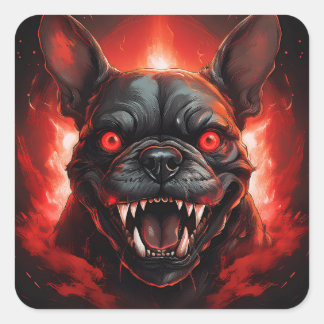 French Bulldog Gone Wrong Quadratischer Aufkleber