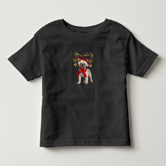 French Bulldog Gorgeous Rentier Weihnachtsbaum Kleinkind T-shirt (Vorderseite)