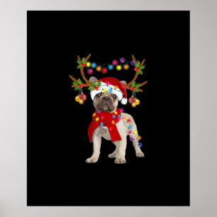 French Bulldog Gorgeous Rentier Weihnachtsbaum Poster