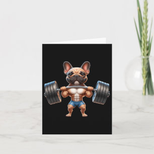 French Bulldog Gym Frenchie Weightlifter Bodybuild Karte