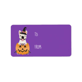French Bulldog Halloween Pumpkin Adressaufkleber