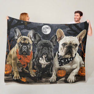 French Bulldog Halloween Spooky Fleecedecke