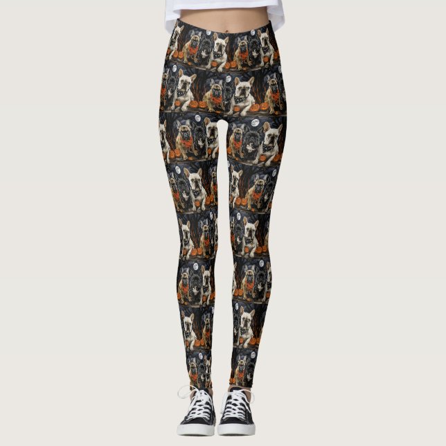 French Bulldog Halloween Spooky Leggings (Vorderseite)