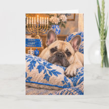 French Bulldog Hanukkah Card