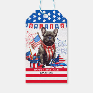 French Bulldog Happy 4th July America Patriotic Geschenkanhänger