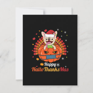 French Bulldog Happy HalloDankeMas 2020 Niedlicher Dankeskarte