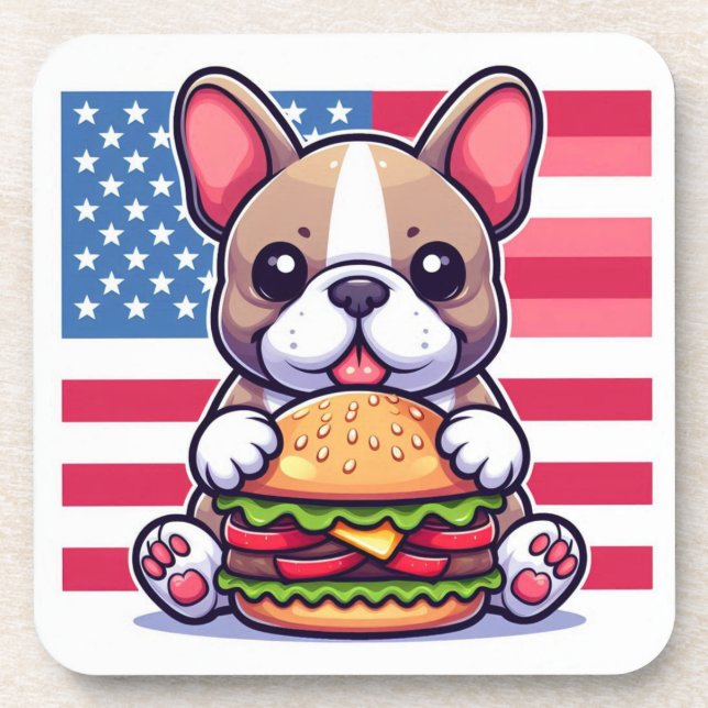 French Bulldog Hard Plastic Untersetzer (Vorderseite)