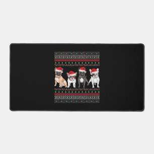 French Bulldog hässlicher Weihnachtspullover Essen Schreibtischunterlage