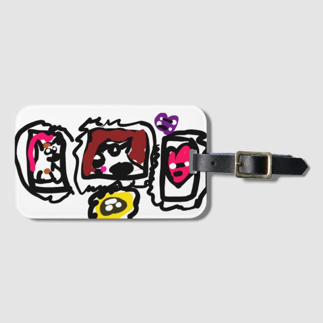 French bulldog hearts   gepäckanhänger (Vorderseite (Horizontal))