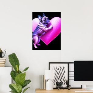 French Bulldog I love you Poster