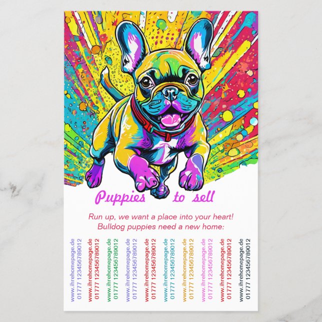 French Bulldog in Ihre Zuhause Flyer (Vorne)