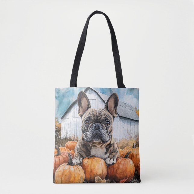 French Bulldog in Pumpkin Patch Tasche (Vorderseite)