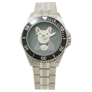 French Bulldog in tux Armbanduhr