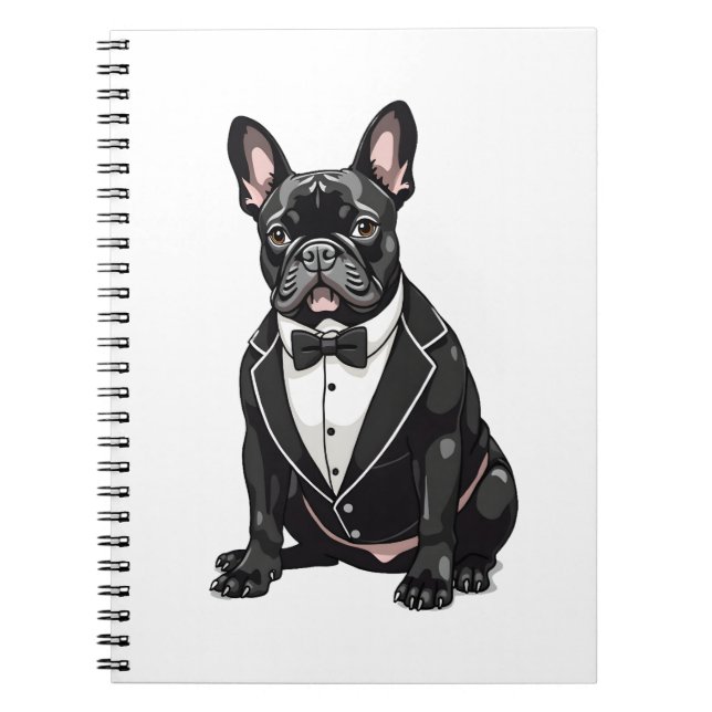 French Bulldog in Tuxedo Notizblock (Vorderseite)