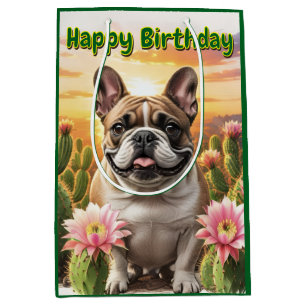 French Bulldog Kaktus Französische Bulldogge Mittlere Geschenktüte