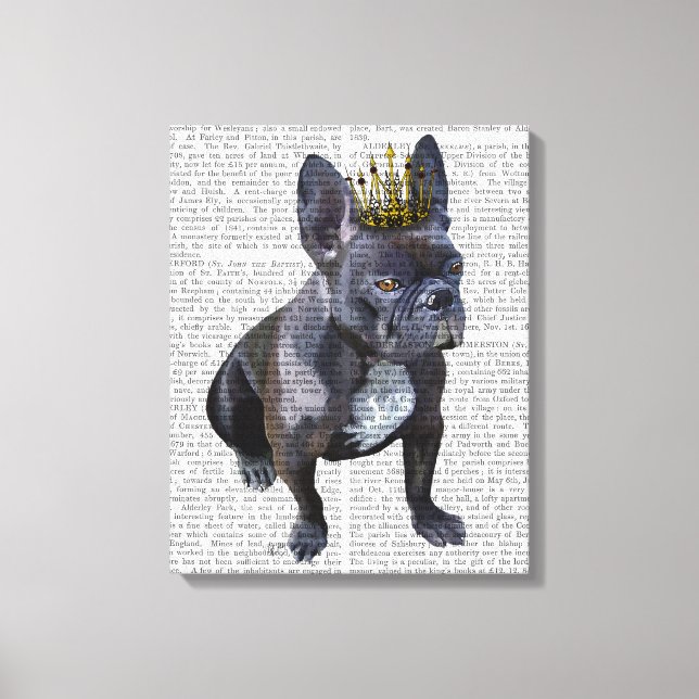 French Bulldog King Leinwanddruck (Vorderseite)