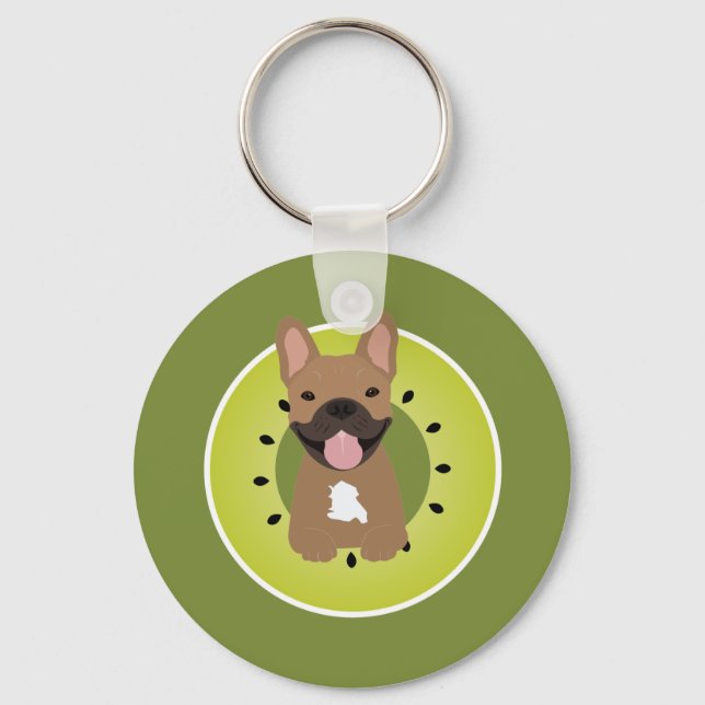 French Bulldog Kiwi Fruit Schlüsselanhänger (Vorderseite)