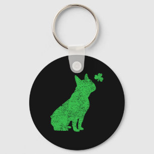 French Bulldog Kleeblatt St Patricks Day Frenchie Schlüsselanhänger