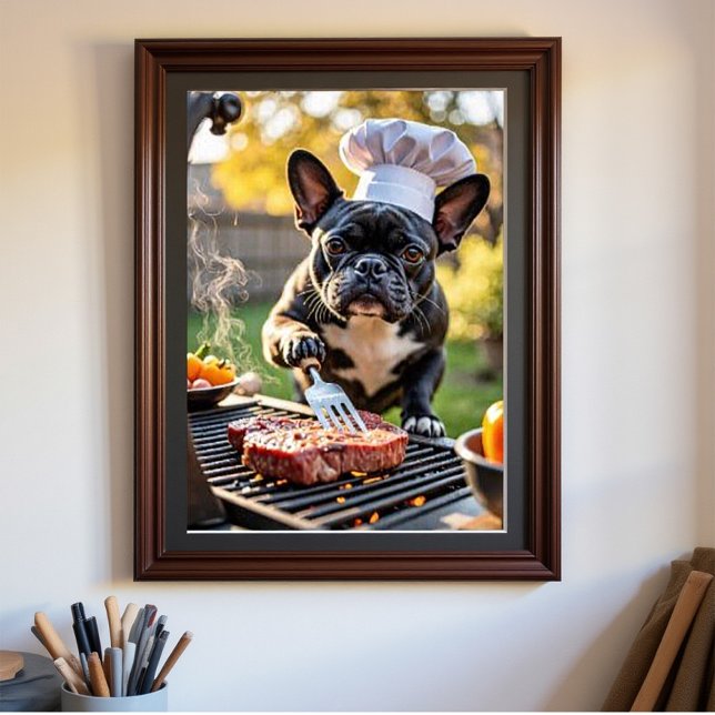 French Bulldog Koch Grillabend Poster (Von Creator hochgeladen)