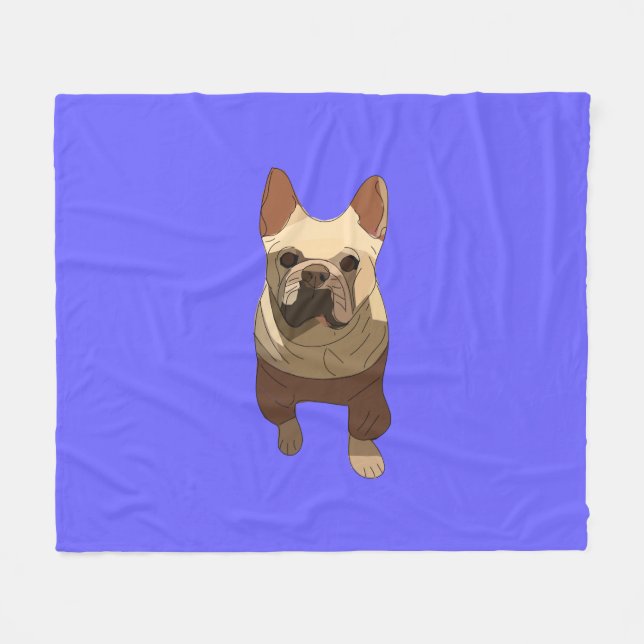 French Bulldog, Lavender Purple Fleecedecke (Vorderseite (Horizontal))
