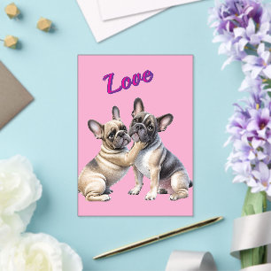 French Bulldog Liebe französische Bulldogge  Acryleinladungen