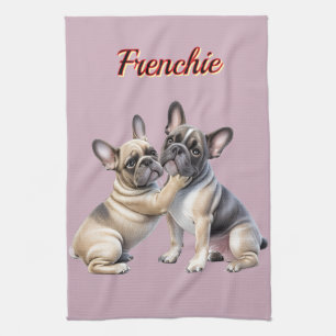 French Bulldog Liebe französische Bulldogge Geschirrtuch