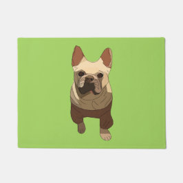 French Bulldog, Lime Green Fußmatte