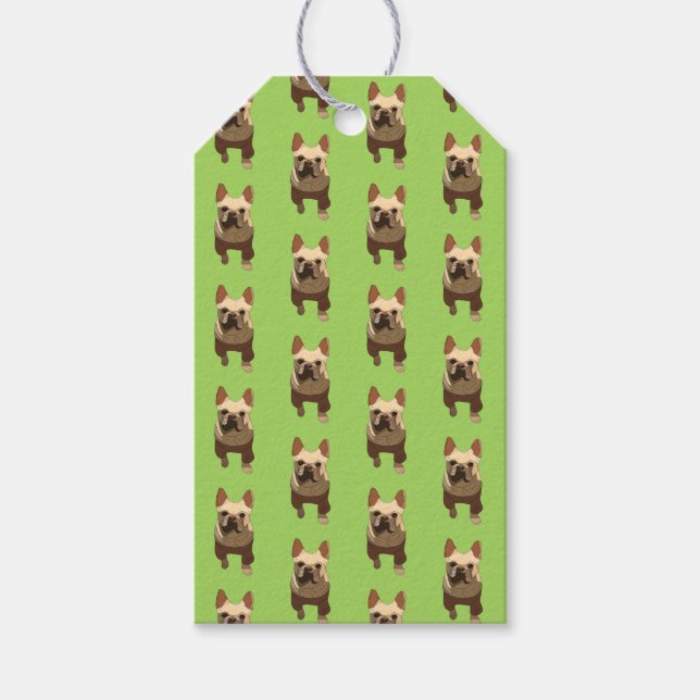 French Bulldog, Lime Green Geschenkanhänger (Vorderseite)
