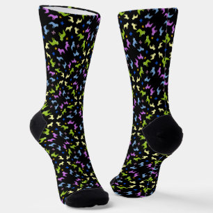 French Bulldog lineares Gittermuster Socken