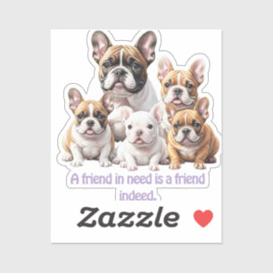French Bulldog lustige Freunde Bulldoggen Aufkleber