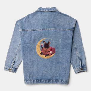 French Bulldog Mama Weinabend Jeansjacke