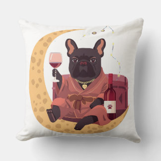 French Bulldog Mama Weinabend Kissen