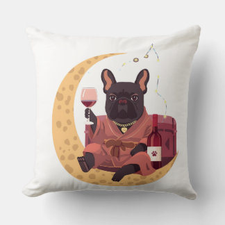 French Bulldog Mama Weinabend Kissen